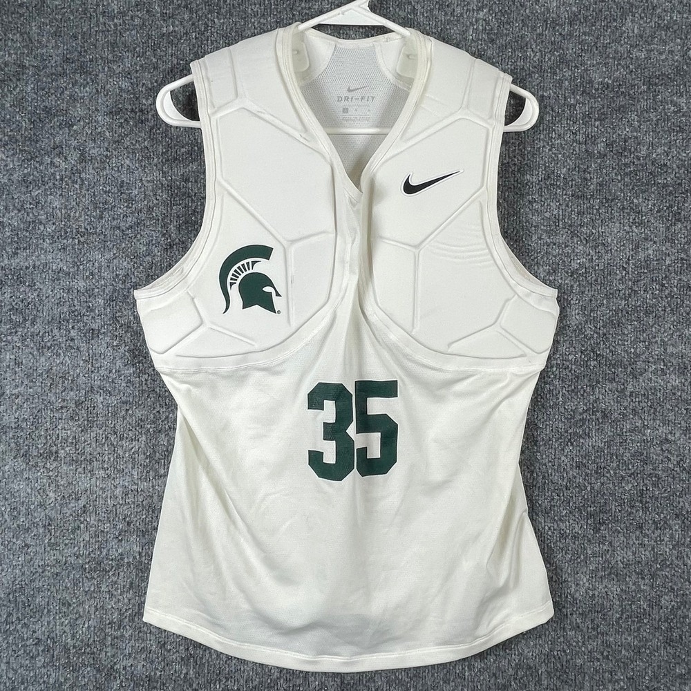 Nike Michigan State Spartans Padded Shirt Mens Large White Football Player Used